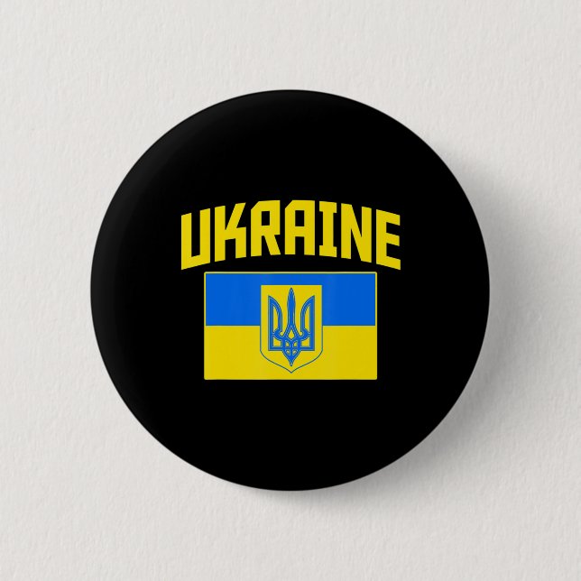 I Stand With Ukraine Distressed Raising Hand Ukrai Button (Front)