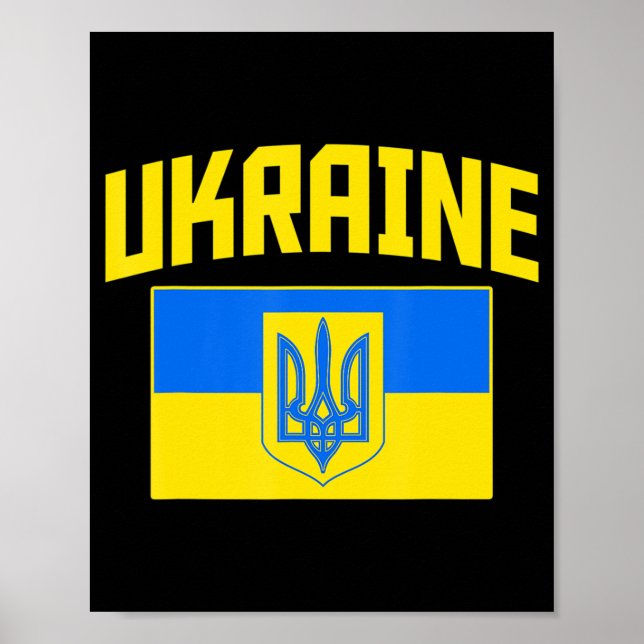 I Stand With Ukraine Distressed Raising Hand Ukrai Poster (Front)