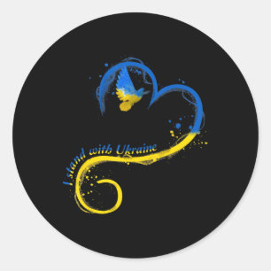 I stand with Ukraine Dove Flag Peace Free Ukraine Classic Round Sticker