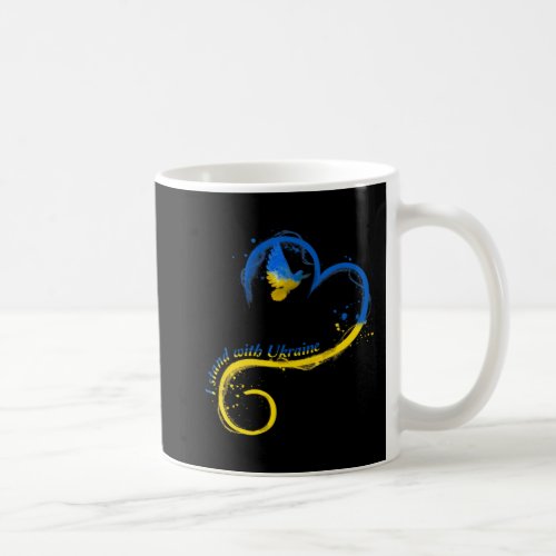 I stand with Ukraine  Dove Flag Peace Free Ukraine Coffee Mug