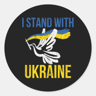 I Stand With Ukraine Dove Peace Pro-ukraine Classic Round Sticker