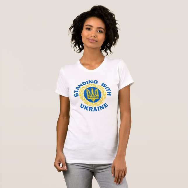 I STAND WITH UKRAINE Fine Jersey Women's T-Shirt (Front Full)
