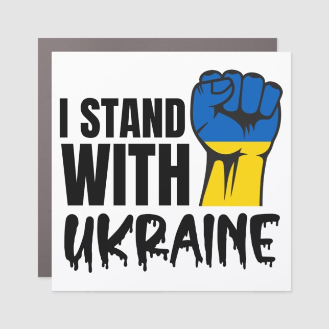 I Stand With Ukraine Flag  Car Magnet (Front)