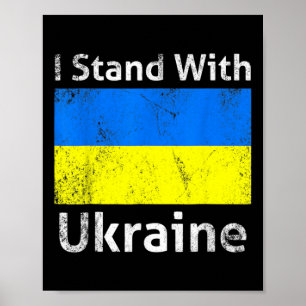I Stand With Ukraine Flag Free Support Freedom Put Poster