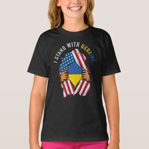 I Stand With Ukraine Flag Free ukrainian T_Shirt