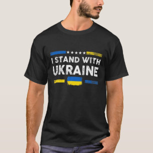 I Stand With Ukraine Flag Sos Ukraine Support Ukra T-Shirt