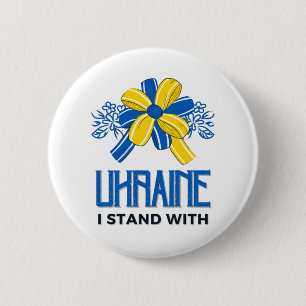 I stand with Ukraine Flag - Support Ukrainians Button