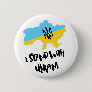 I stand with Ukraine Flag - Support Ukrainians Button