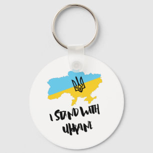 I stand with Ukraine Flag - Support Ukrainians Keychain