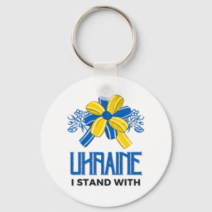 I stand with Ukraine Flag - Support Ukrainians Keychain