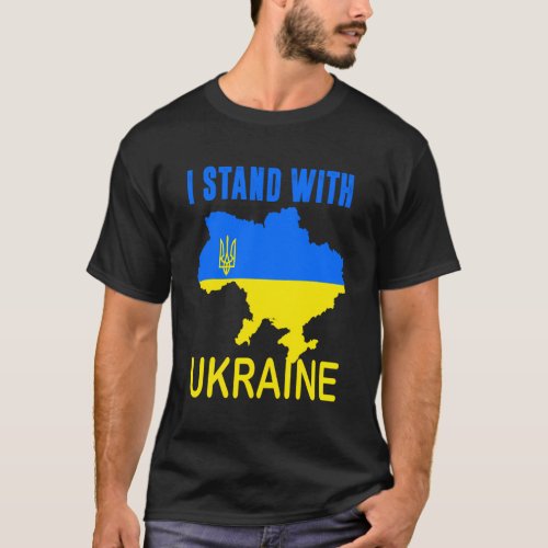 I Stand With Ukraine Flag Ukrainian Support Ukrain T_Shirt