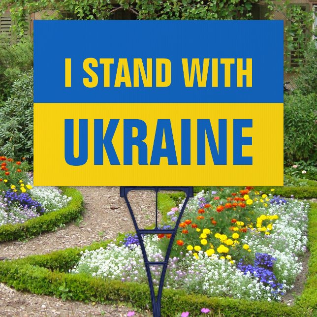 I Stand With Ukraine Flag Ukrainian Support Yard Sign (Creator Uploaded)