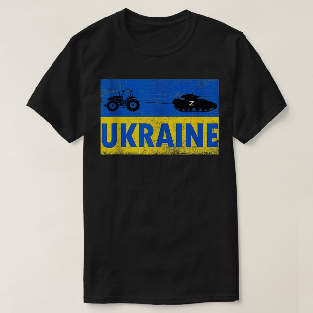 I Stand With Ukraine Funny Ukrainian Farmer Steals T-Shirt (Design Front)