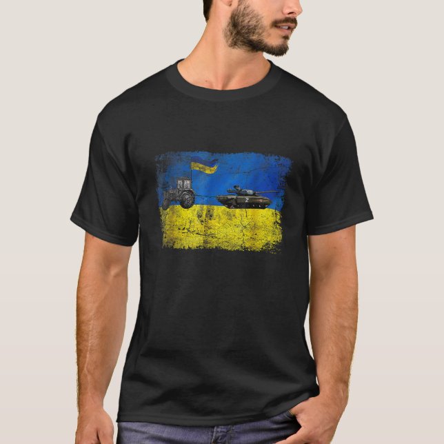 I Stand With Ukraine Funny Ukrainian Farmer Steals T-Shirt (Front)