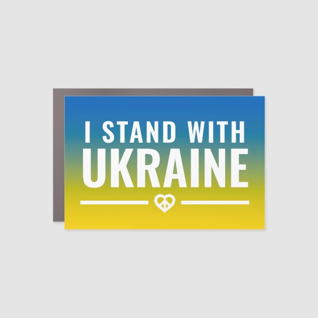 I Stand With Ukraine Heart Peace Sign (Front)