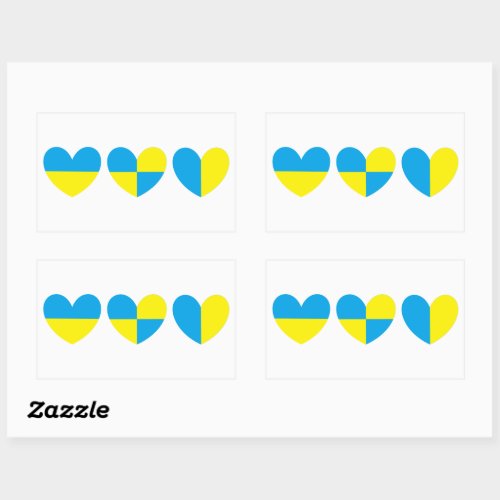 I Stand With Ukraine Heart Rectangular Sticker