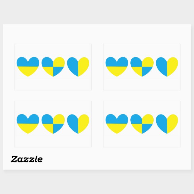 I Stand With Ukraine Heart Rectangular Sticker (Sheet)