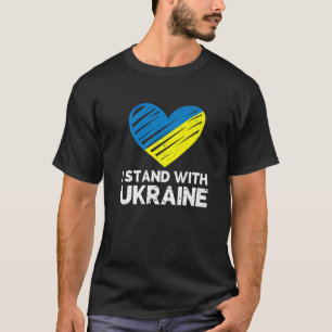 I Stand With Ukraine, Heart Shape Support Ukrainia T-Shirt