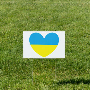 I Stand With Ukraine Heart Sign