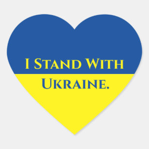 I STAND WITH UKRAINE Heart Stickers