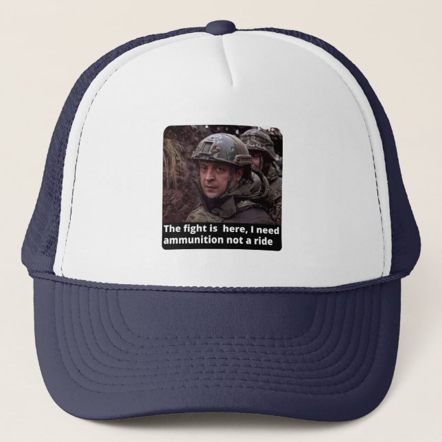 I Stand with Ukraine, I Stand with Zelensky T-Shir Trucker Hat (Front)