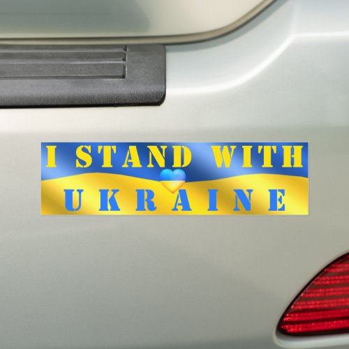 I Stand With Ukraine _ Peace Freedom Support Flag  Bumper Sticker