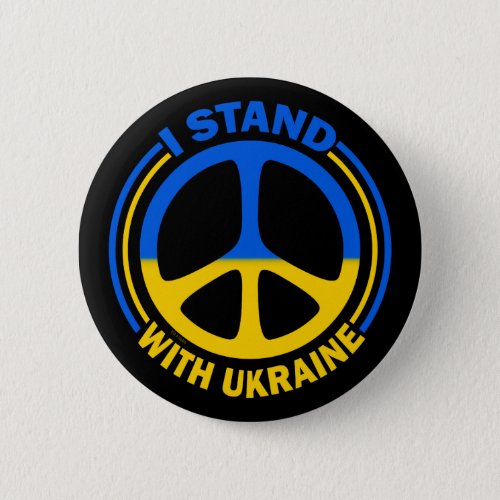 I Stand With Ukraine Peace Symbol Button