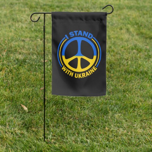 I Stand With Ukraine Peace Symbol Garden Flag