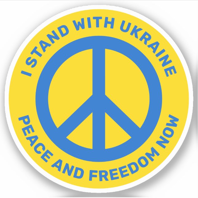 I stand with Ukraine peace symbol no to war Sticker (Front)