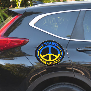 I Stand With Ukraine Peace Symbol Sticker