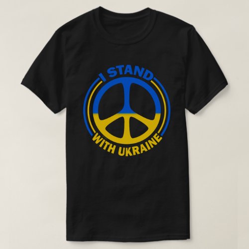 I Stand With Ukraine Peace Symbol T_Shirt