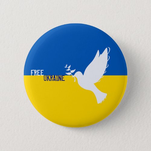 I stand with Ukraine  Pin Free Ukraine Button Button