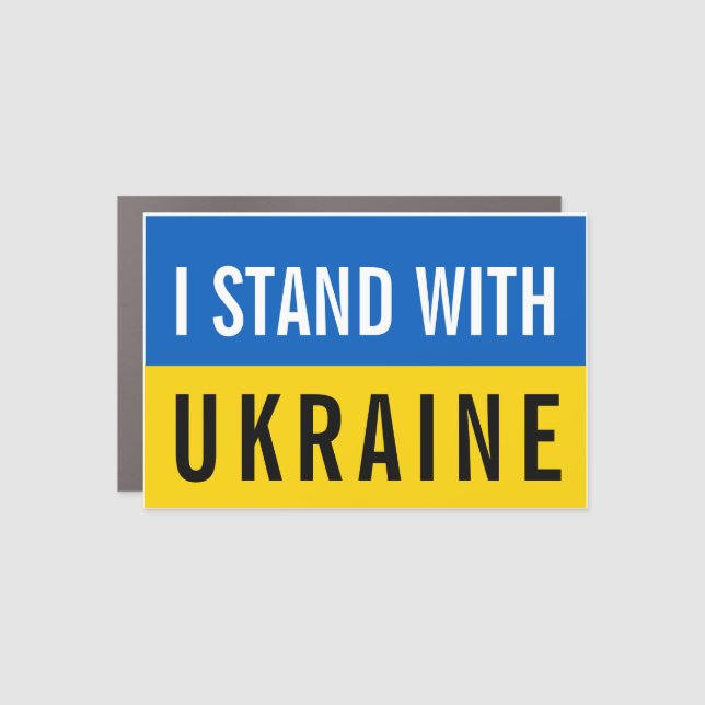 I Stand With Ukraine Political  Car Magnet (Front)
