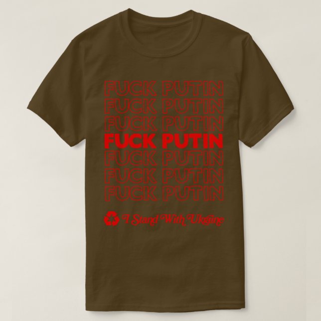 I Stand With Ukraine Putin Retro Design T-Shirt (Design Front)