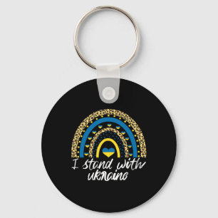 I Stand With Ukraine Rainbow Ukraine Ukrainian Fla Keychain