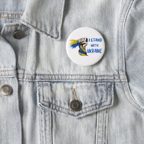 I Stand With Ukraine Refugee Support Fundraiser Button