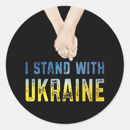 I Stand With Ukraine Shirt Support Ukraine Flag Classic Round Sticker