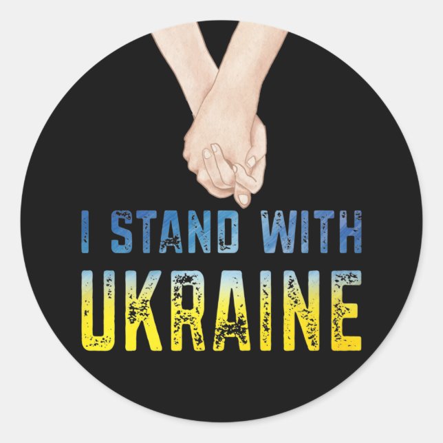 I Stand With Ukraine Shirt Support Ukraine Flag Classic Round Sticker (Front)