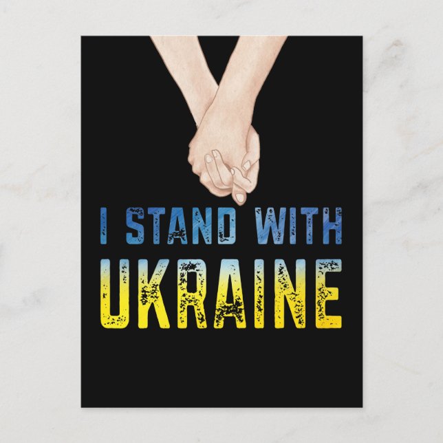 I Stand With Ukraine Shirt Support Ukraine Flag Postcard (Front)