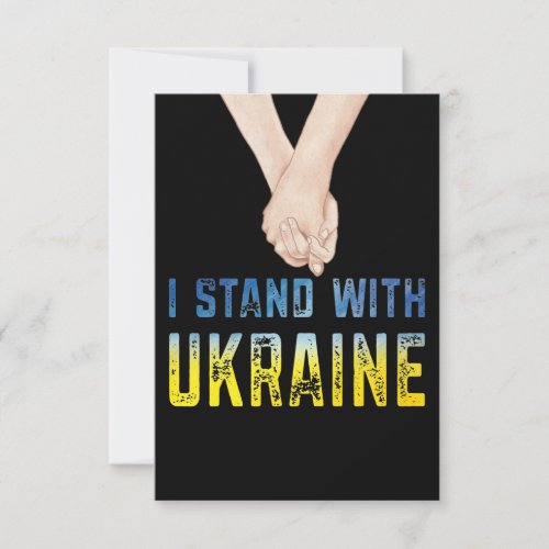 I Stand With Ukraine Shirt Support Ukraine Flag Thank You Card