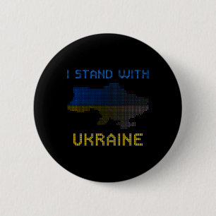 I Stand With Ukraine Shirt Ukraine Map Ukraine Fla Button