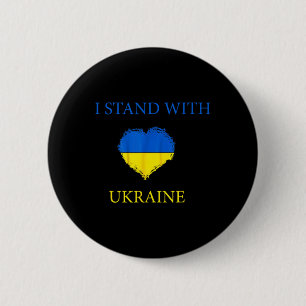 I Stand With Ukraine Shirt Ukrainian Flag Support Button