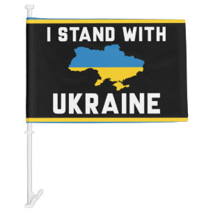I Stand With Ukraine Sign Car Flag