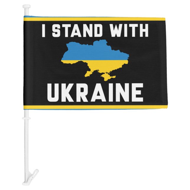 I Stand With Ukraine Sign Car Flag (Front)