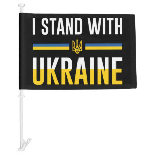 I Stand With Ukraine Sign Car Flag