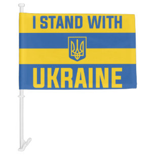 I Stand With Ukraine Sign Car Flag
