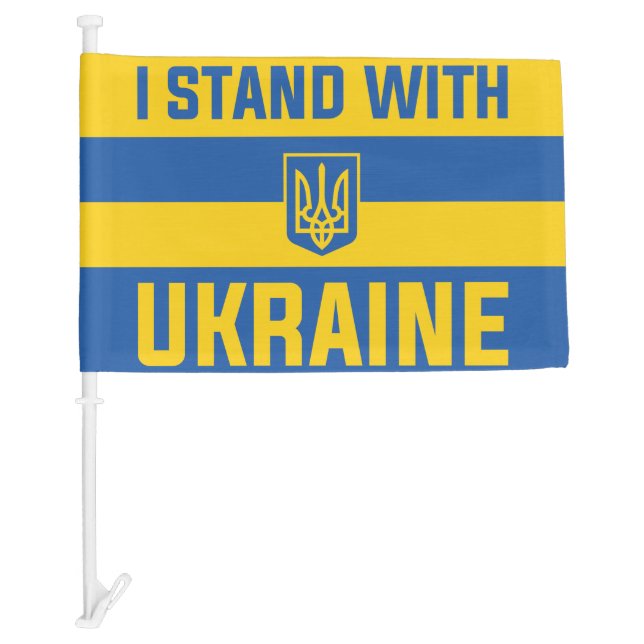 I Stand With Ukraine Sign Car Flag (Front)