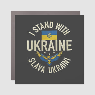 I Stand with Ukraine Slava Ukraini  Car Magnet