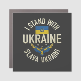 I Stand with Ukraine Slava Ukraini Car Magnet