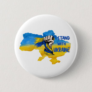 I stand with Ukraine slogan Button